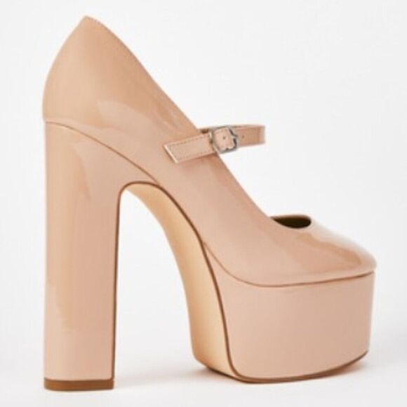 Sexy Nude Platform Mary Jane High Heels - Picture 3 of 4